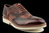 Zapatillas de vestir Oxford de cuero de plena flor en color marrón y con punta de ala para hombre